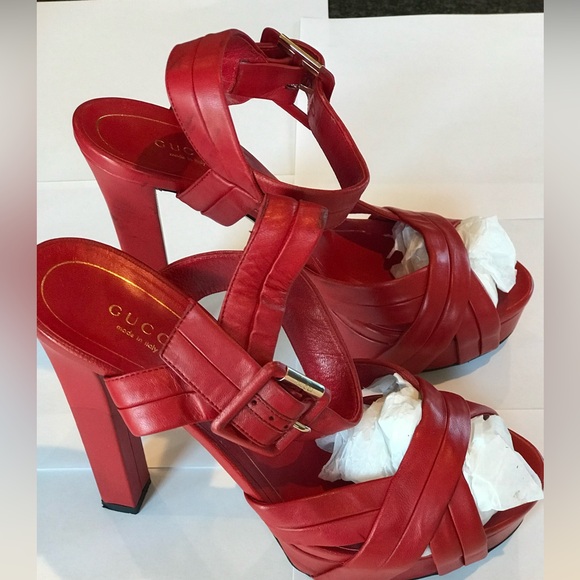 Red Gucci Heels - Picture 4 of 6